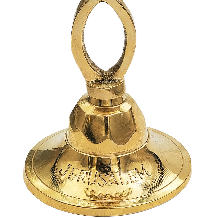 Messianic ‘Grafted in’ Brass Menorah from Israel – 9 inch base detail