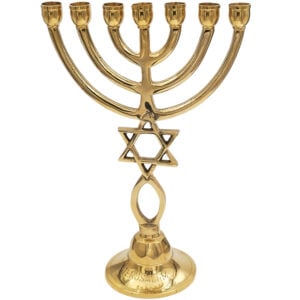 Messianic 'Grafted in' Brass Menorah from Israel - 9 inch