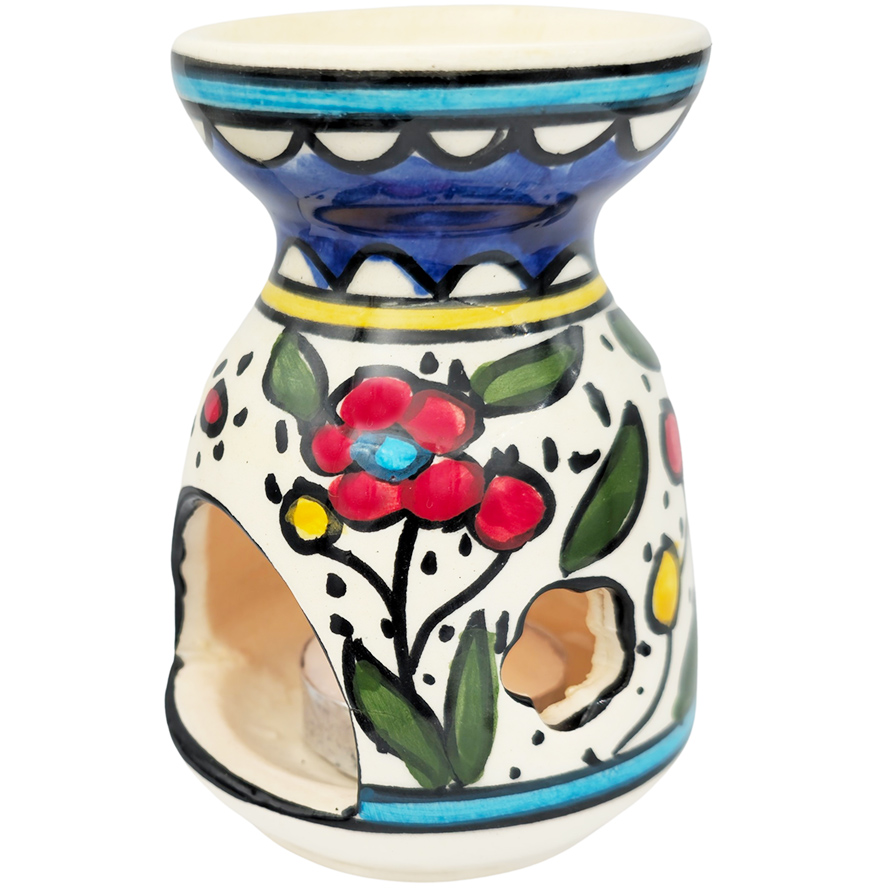 Ceramic Incense Burner – Hand Painted Armenian Pottery (side view)