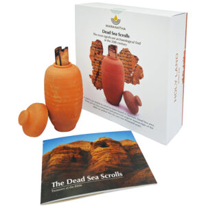 The Dead Sea Scrolls - Biblical Replica Clay Jar and Scroll - Made in Israel