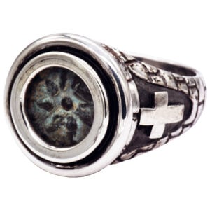 "Widow's Mite" Coin in a Messianic 925 Silver Ring - Made in Israel