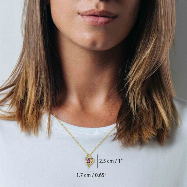'1 John 4:16' Nano 24k on Zirconia 14k Gold Heart Diamond Necklace (worn by model)
