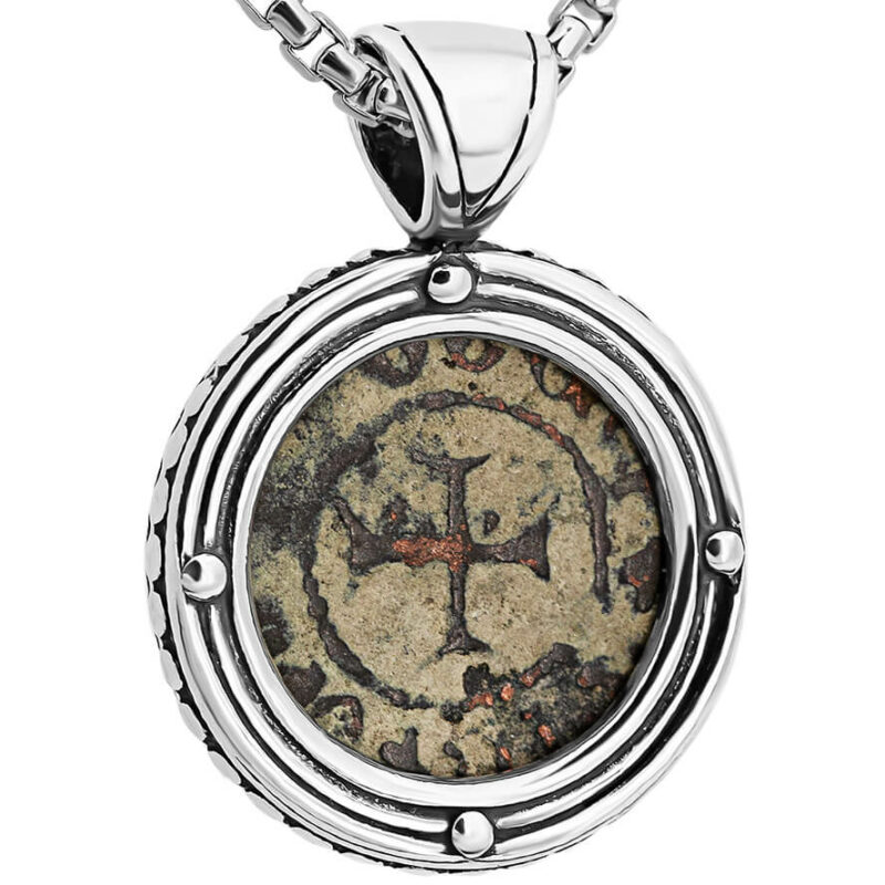 Authentic 11th Century Crusader 'Gospel' Sterling Silver Pendant