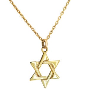 'Star of David' 14k Gold Interwoven Necklace - Made in Israel (with chain)