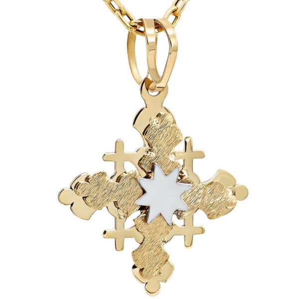 Jerusalem Cross' 14k Gold 'Star of Bethlehem' 2 Tone Pendant
