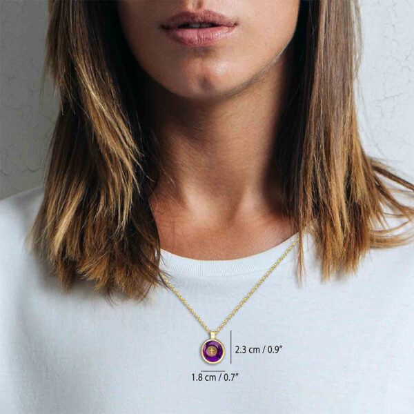 Psalm 91 Inscribed in 24k Nano on Zirconia 14k Gold Scripture Necklace (worn by model)