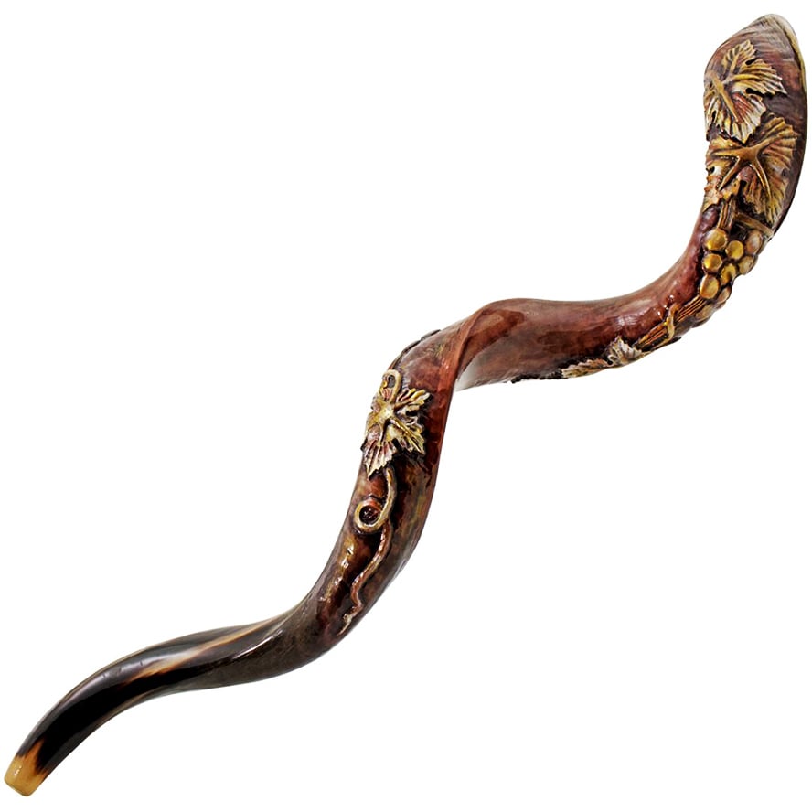 Hand Carved 3D "Grapevine" Yemenite Shofar by Andrey Sofin