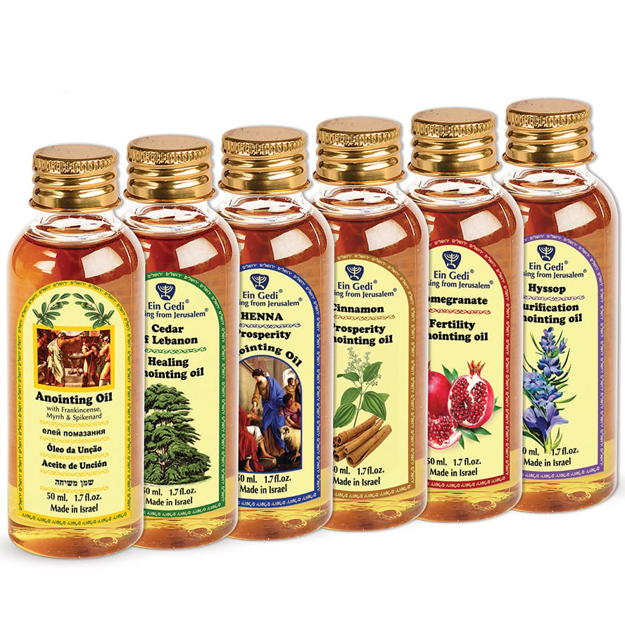 6 x Biblical Anointing Oils Set by Ein Gedi – Made in Israel – 50 ml