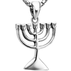 Menorah Pendant - Sterling Silver - Made in Israel