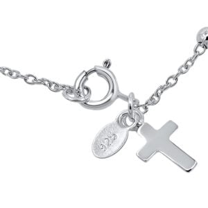 Cross Bracelet in Sterling Silver - Made in Jerusalem (detail)