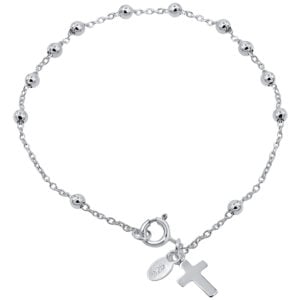 Cross Bracelet in Sterling Silver - Made in Jerusalem