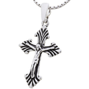 Crucifix Pendant - Oxidized - 925 Silver made in Jerusalem