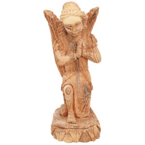 Exclusive Quality 'Angel Praying' Olive Wood Carving - Made in Israel - 10"