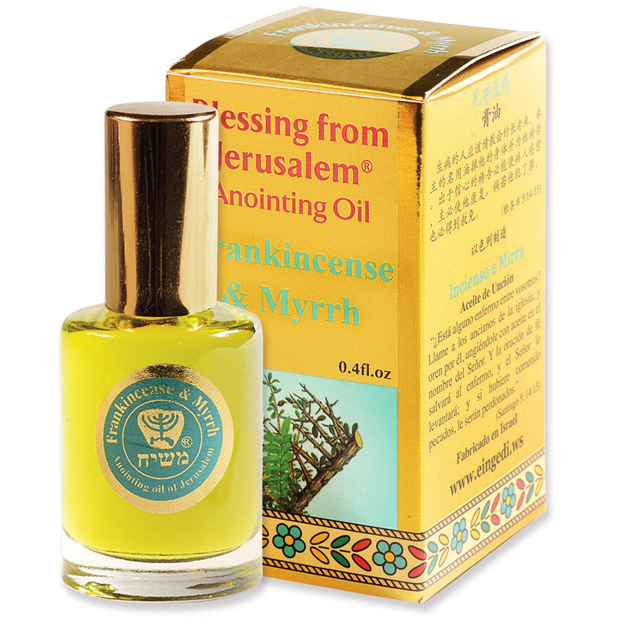 'Frankincense and Myrrh' Anointing Oil - Blessing from Jerusalem - Gold 12 ml