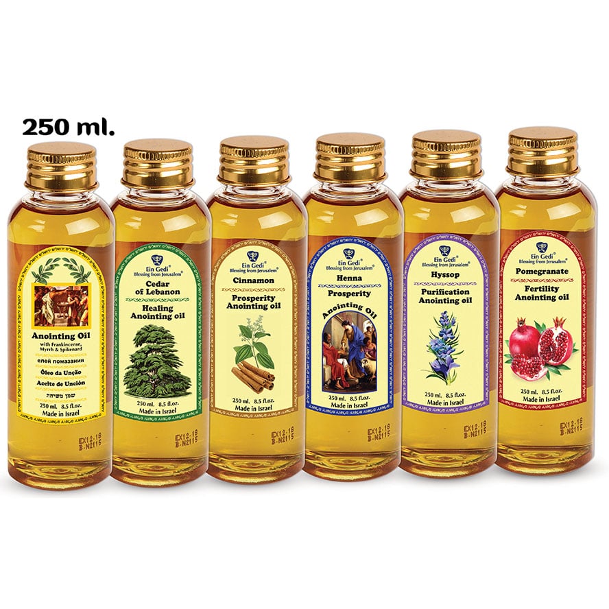 Set of 6 Powerful Healing Anointing Oils from Jerusalem – 250 ml