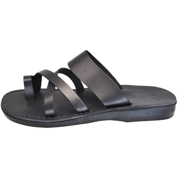 'The Apostles' Biblical Jesus Sandals - Made in Bethlehem - Black Leather (side view)