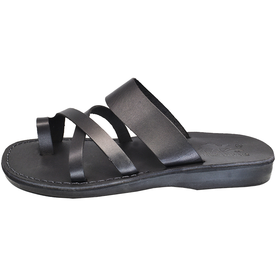 ‘The Apostles’ Biblical Jesus Sandals – Made in Bethlehem – Black Leather (side view)