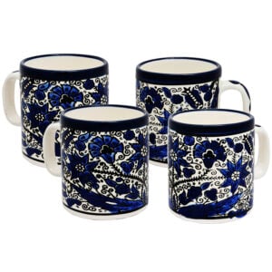 Flowers' Armenian Ceramic Espresso Cup Set From Jerusalem