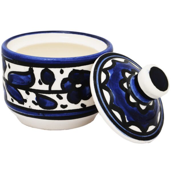 Sugar Pot - Armenian Ceramic 'Biblical Flowers' - Blue