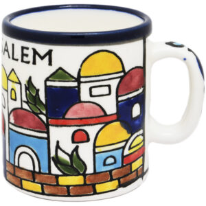 'Jerusalem' Armenian Ceramic Espresso Cup (side)