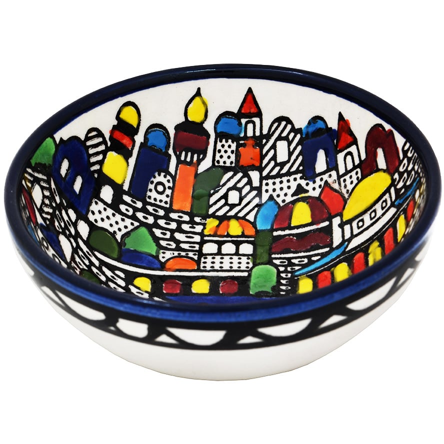 Mini Armenian Ceramic Bowl 'Jerusalem' - Holy Land Gifts