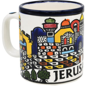 Armenian Ceramic 'Jerusalem' Old City Coffee Mug - Made in Israel