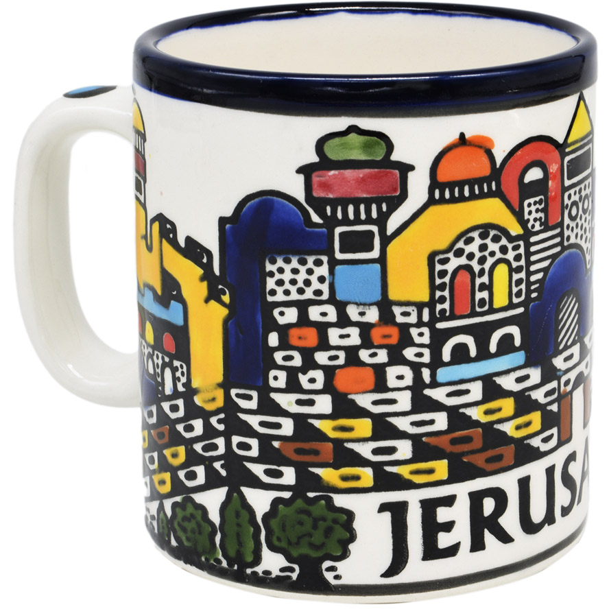 Armenian Ceramic ‘Jerusalem’ Old City Coffee Mug – Made in Israel