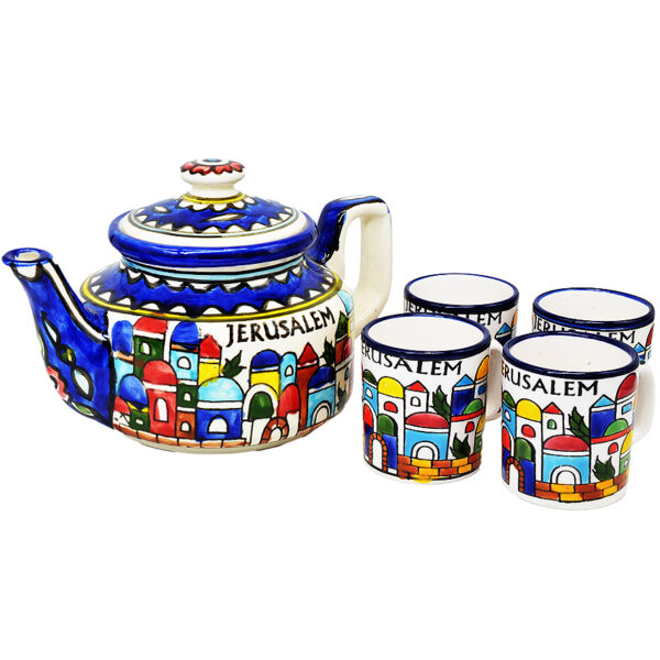 Armenian Ceramic Tea Set 'Jerusalem' Made in the Holy Land