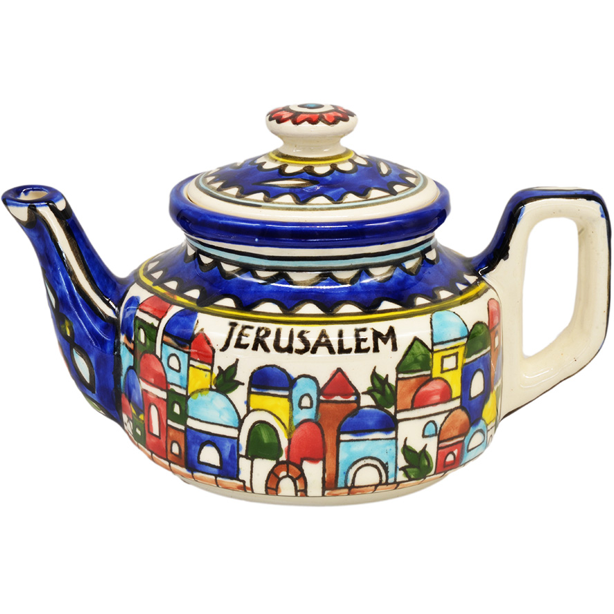 Armenian Ceramic Tea Pot ‘Jerusalem’ Made in the Holy Land