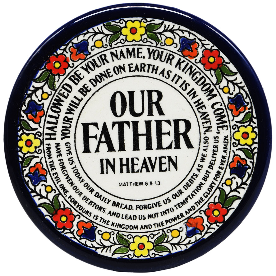Scripture “The Lord’s Prayer” Hand Painted Armenian Ceramic Saucer