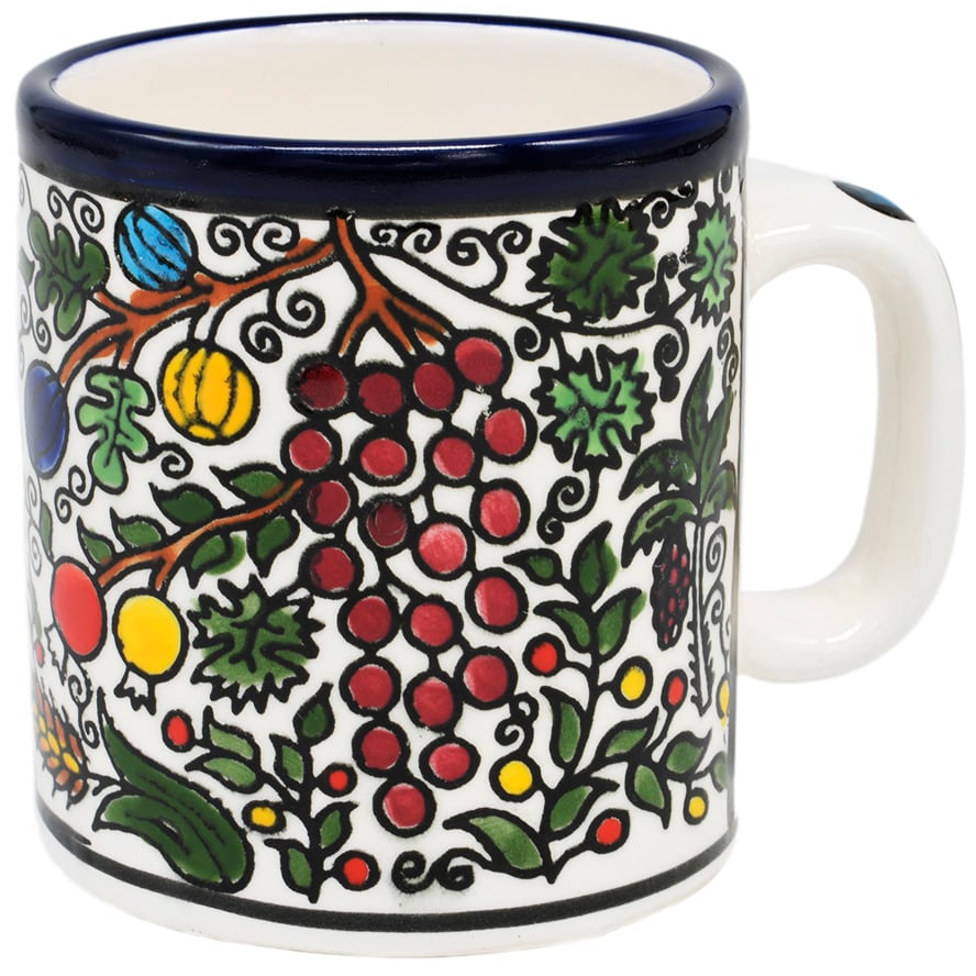 Armenian Ceramic Biblical ‘Seven Species’ Espresso Cup
