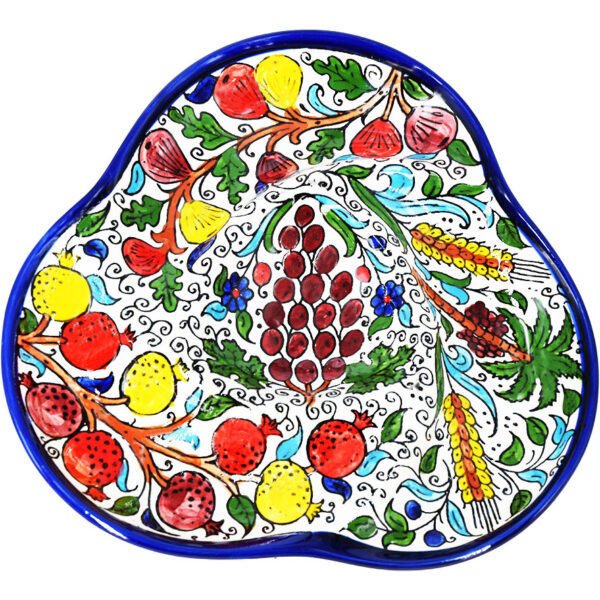 Armenian Ceramic 'Seven Species' 4 Bowl Serving Dish