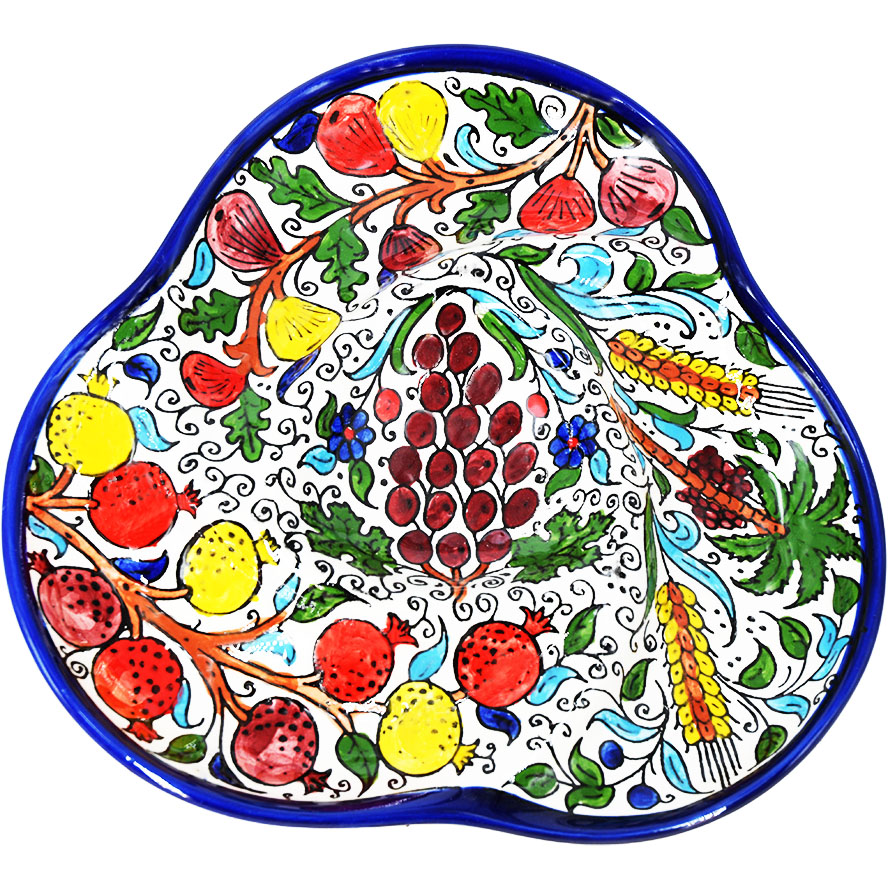 Armenian Ceramic 'Seven Species' 4 Bowl Serving Dish