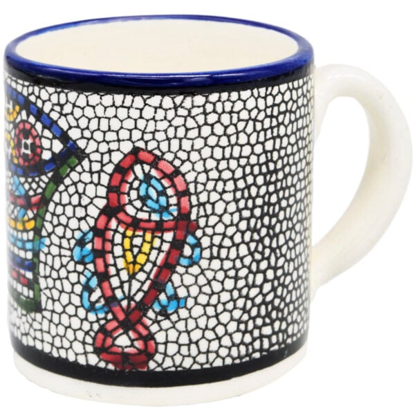 Armenian Ceramic 'Tabgha' Mosaic Espresso Cup from Jerusalem