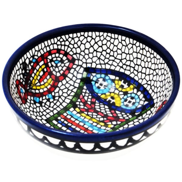 Mini Armenian Ceramic Bowl 'Tabgha' Loaves and Fishes