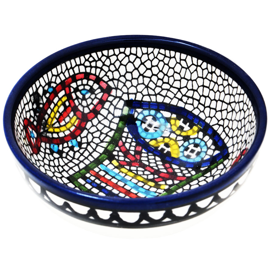 Mini Armenian Ceramic Bowl ‘Tabgha’ Loaves and Fishes