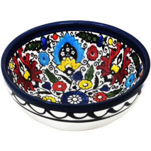 Mini Armenian Ceramic Bowl 'Wild Flowers' Loaves and Fishes
