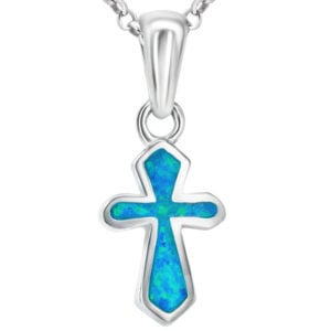 'At The Cross' Opal in Sterling Silver Necklace from Jerusalem