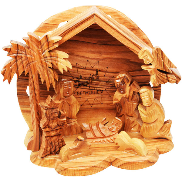 Olive Wood Nativity Creche Tent - Made in Bethlehem