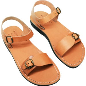 'Bethsaida' Jesus Sandals - Made in Israel - Natural Tan Leather