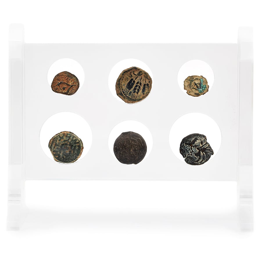 Set of Six Genuine Biblical Jewish Coins used in Jesus Time