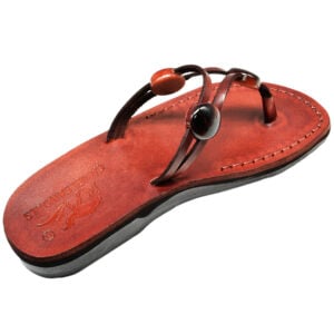 Biblical Sandals 'Queen Sheba' - Made in Bethlehem - Leather (top rear view)
