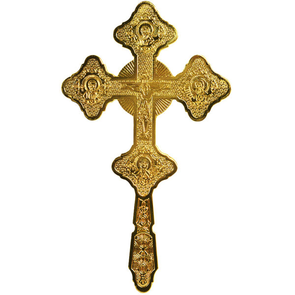 Bishop's Blessing Cross with Crucifix - Gold Plated