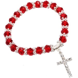 The Cross of Christ - Blood of Jesus' Zircon Holy Land Bracelet