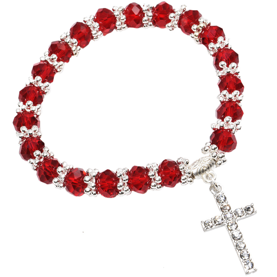 The Cross of Christ – Blood of Jesus’ Zircon Holy Land Bracelet