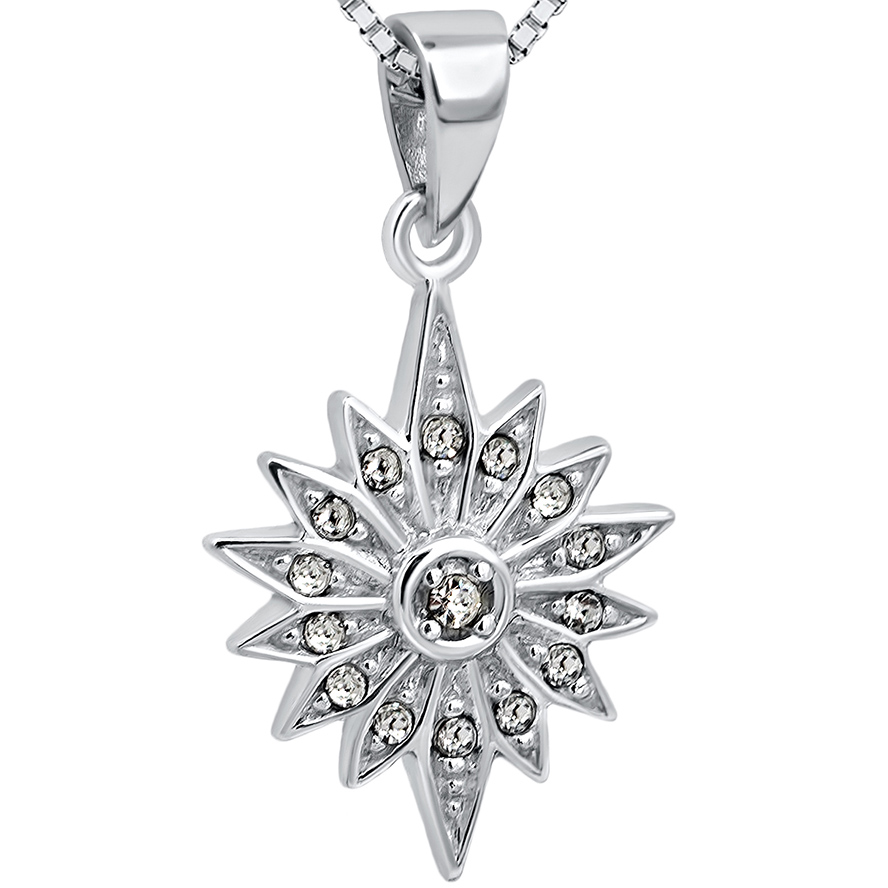 Star of Bethlehem’ with Zircon Sterling Silver Pendant – 2 cm