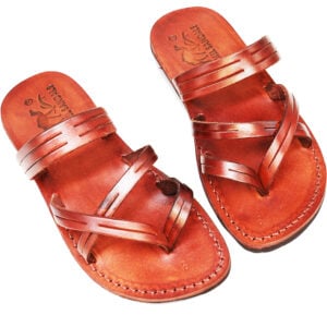 'Capernaum' Leather Jesus Sandals - Made in Israel - Camel Leather