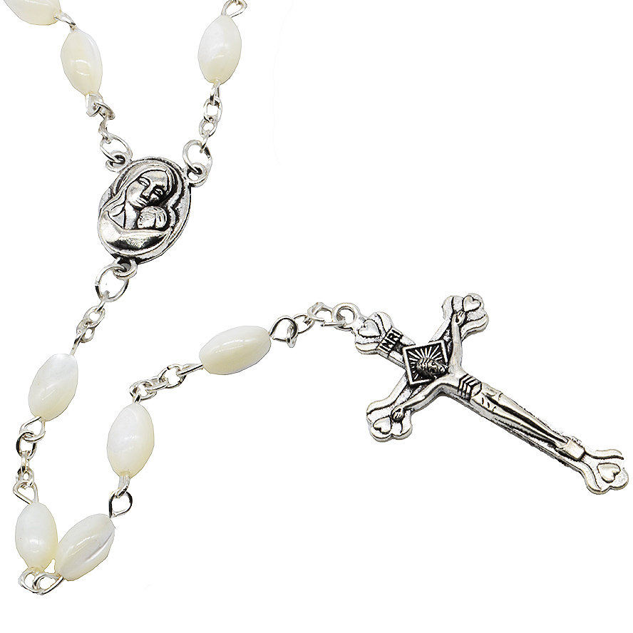 Catholic Rosary – Rosaries from Jerusalem – Mother of Pearl Beads