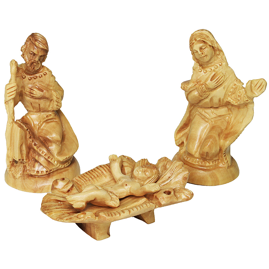 Olive Wood Nativity Figurines – Holy Family – Made in Bethlehem