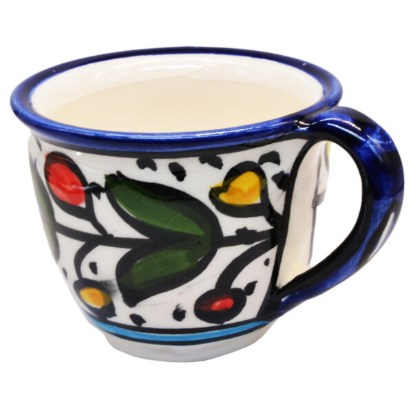 Armenian Ceramic Coffee/Tea Cup - Colorful Floral Design - from Jerusalem